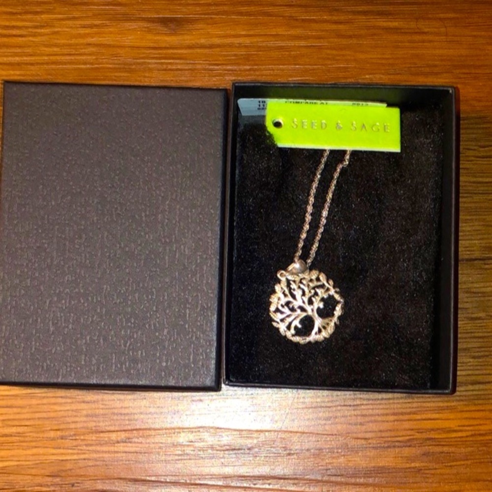 Tree of Life Sterling Silver Necklace OS 925